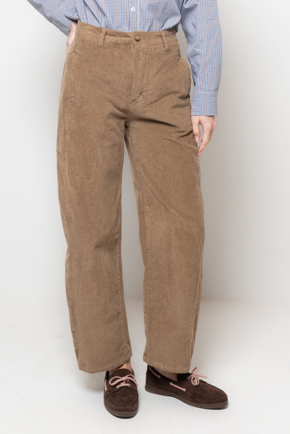 Pantaloni barrel in velluto