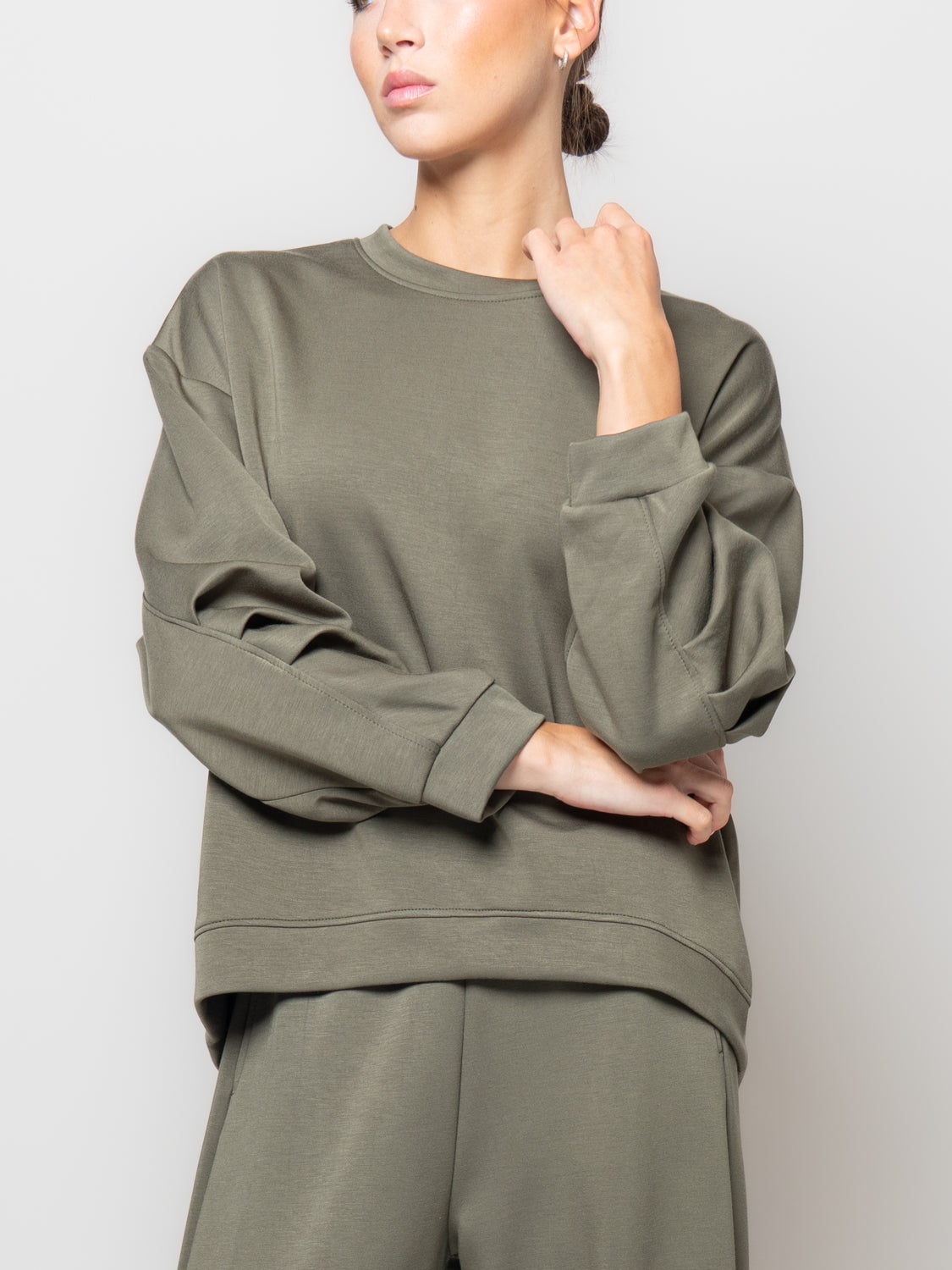 Felpa in neoprene con manica rappresa