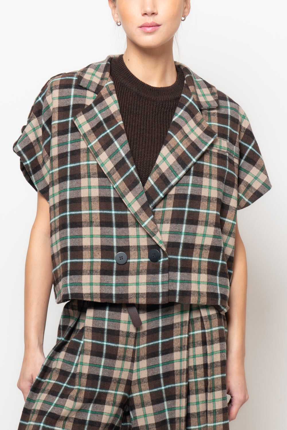 giacca a quadri mezza manica