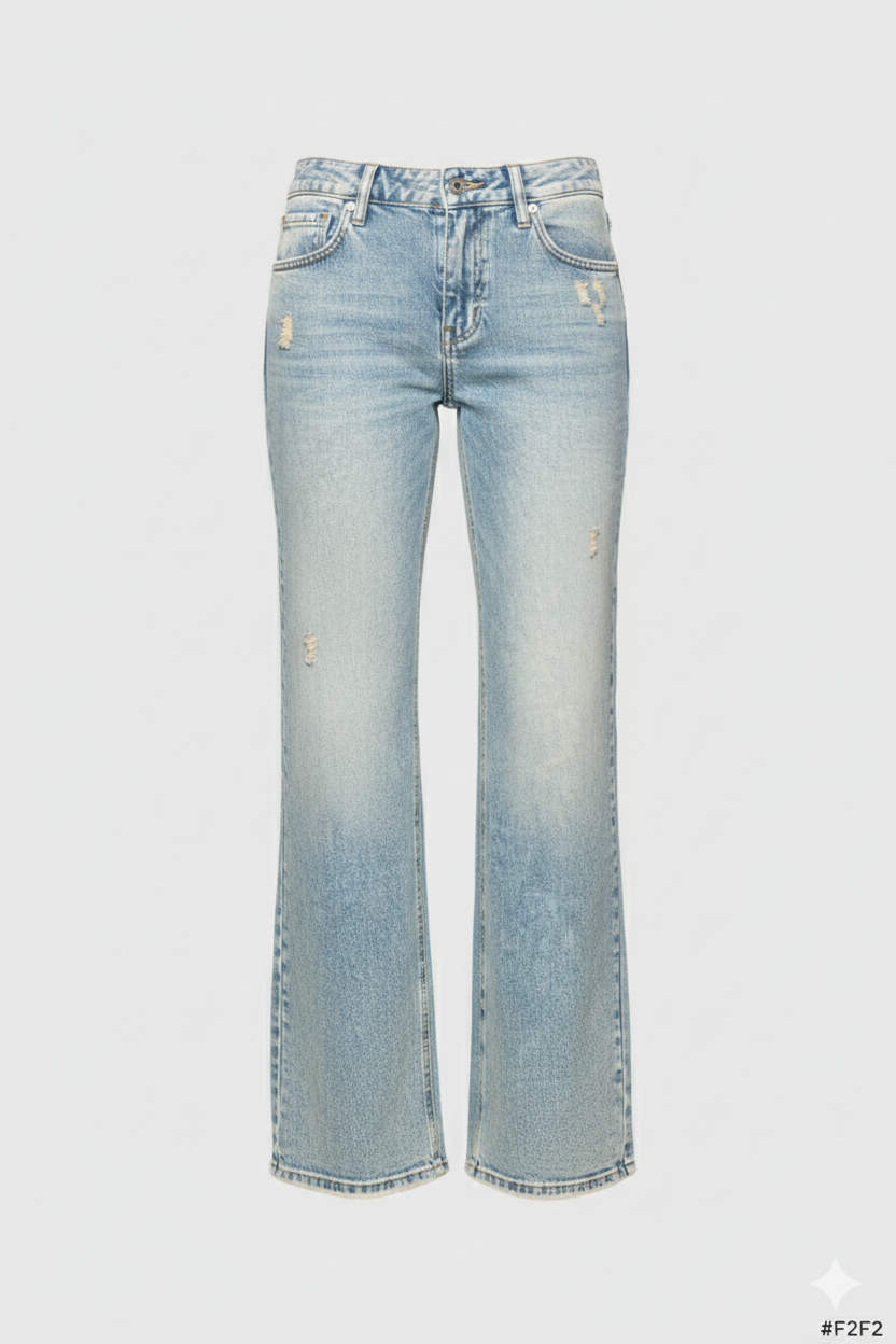 Jeans wide lavaggio al thè