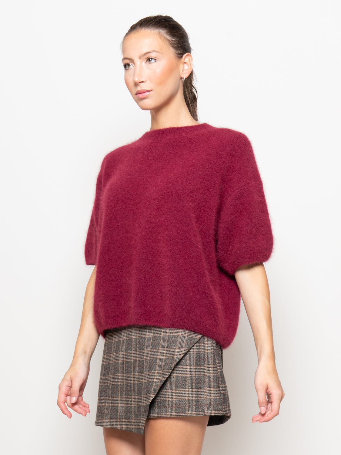 Maglia in angora a manica corta