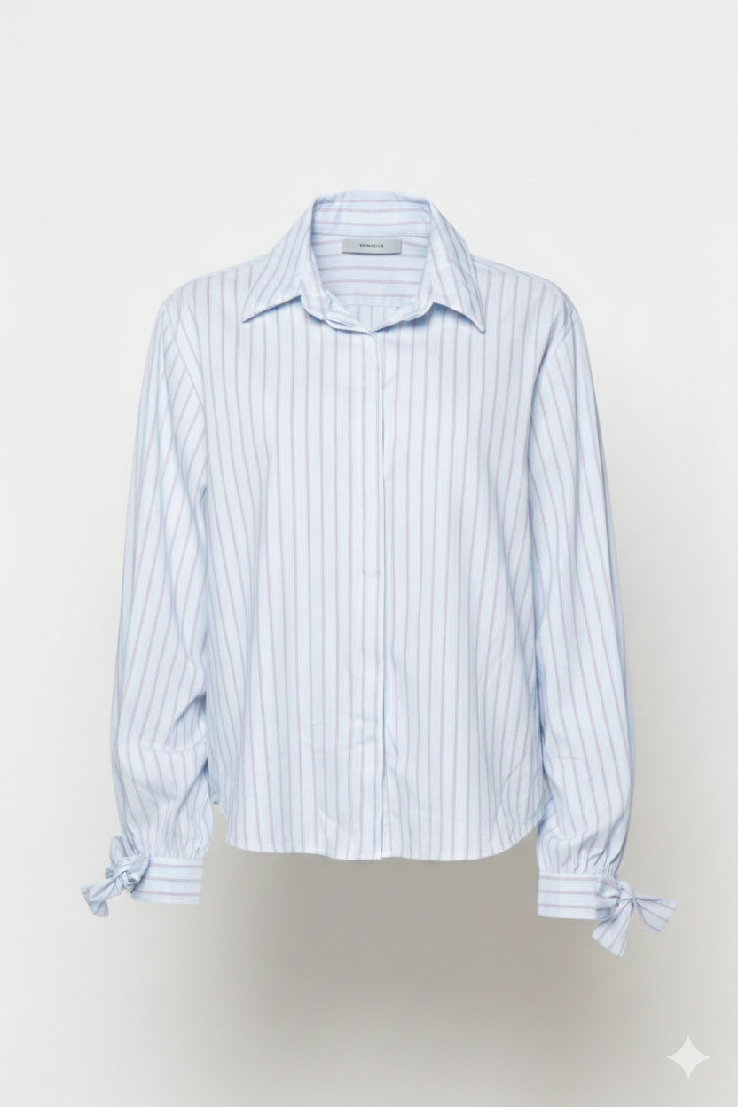 Camicia a righe con fiocchi