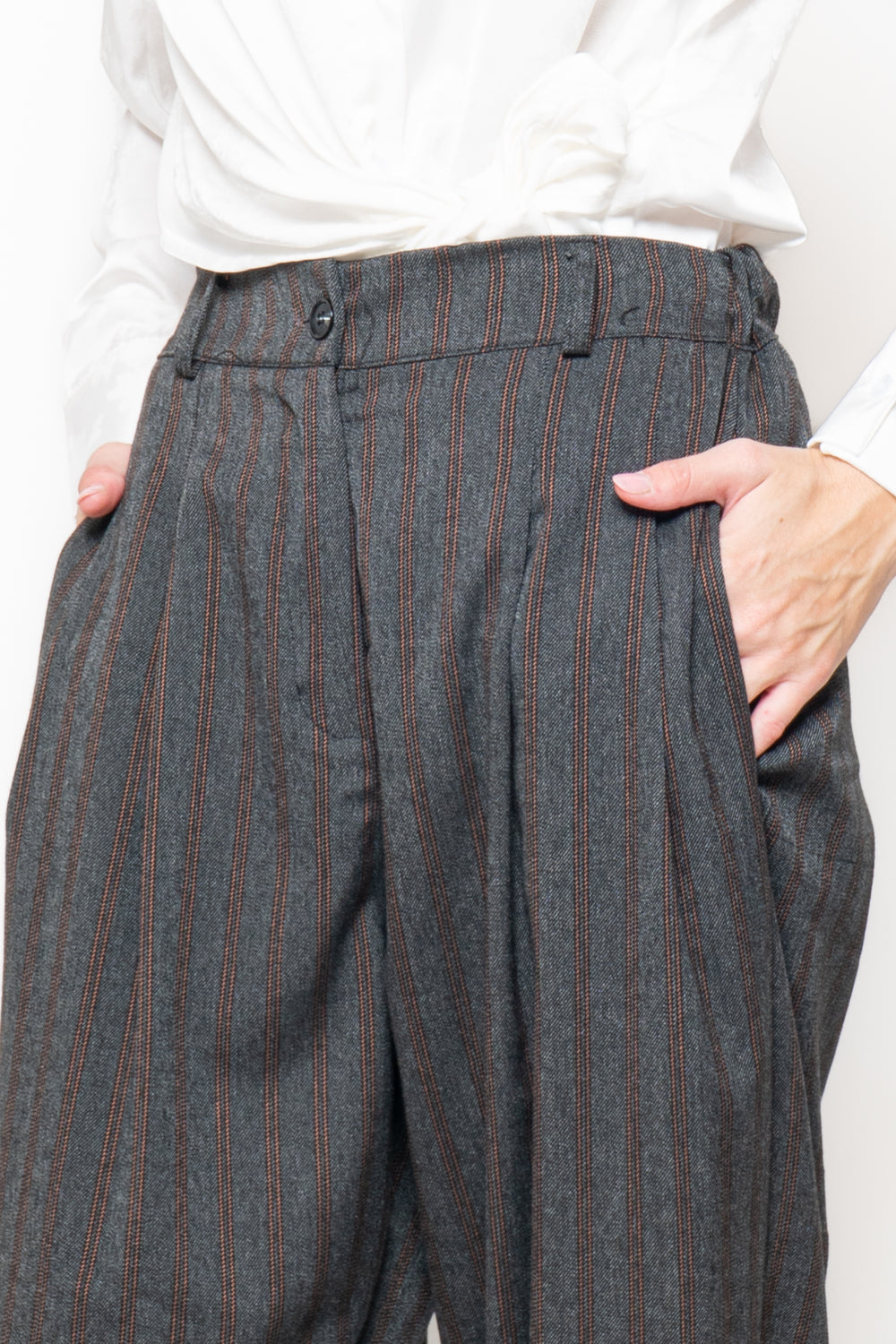 Pantalone baggy gessato