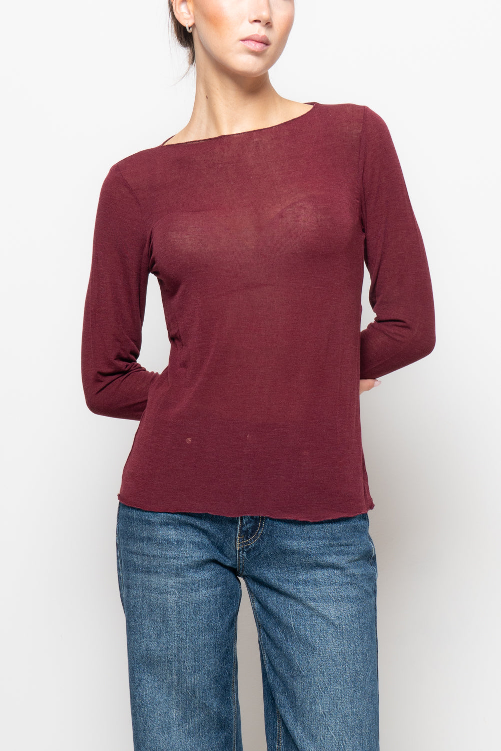 T shirt in misto cashmere