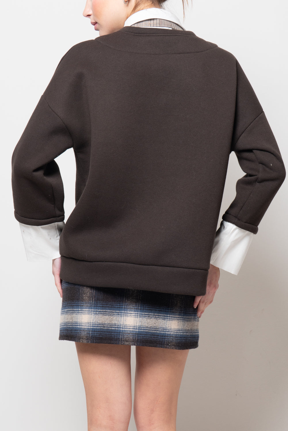 Felpa doppio tessuto con cravatta