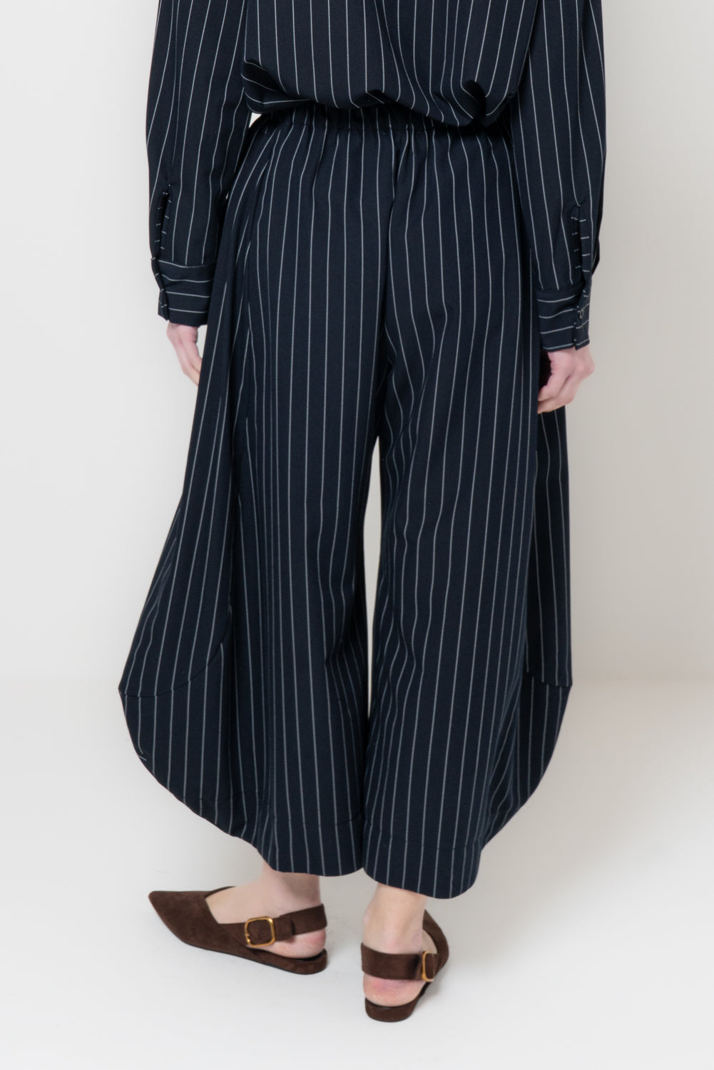 Pantalone barrel gessato