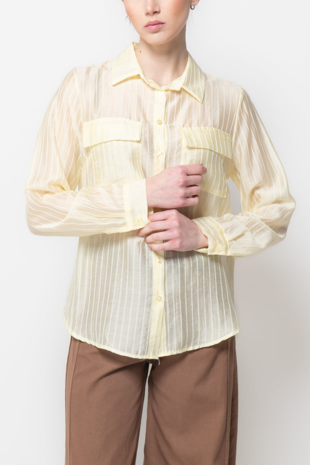 Camicia a Righe con Tasche