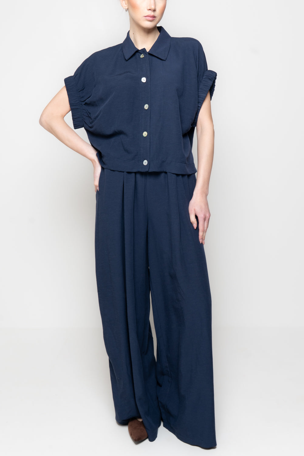 Camicia con Maniche Arricciate