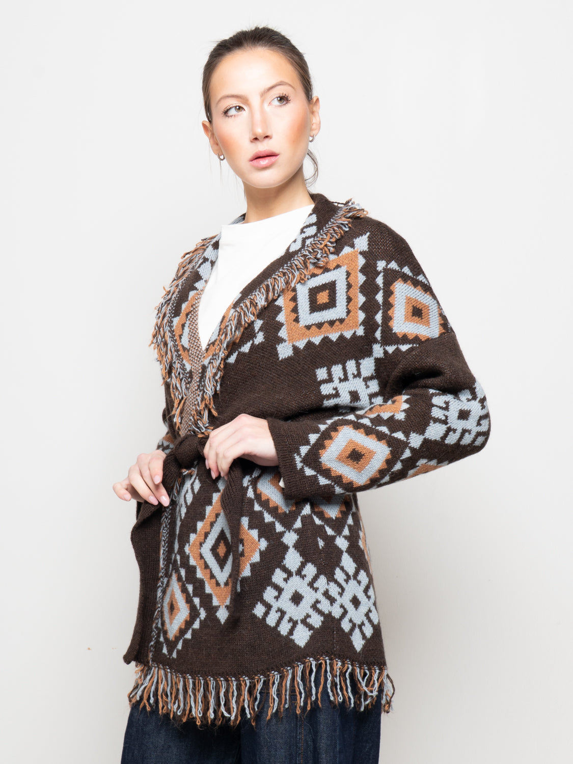 Cardigan con frange