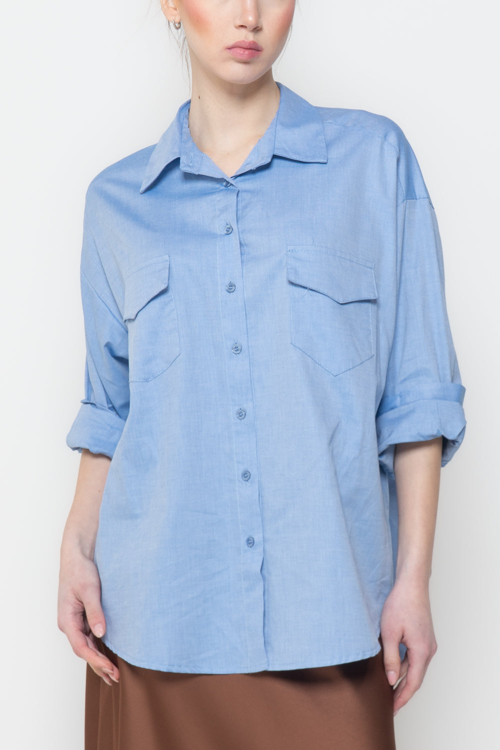 Camicia in tessuto Oxford con tasche