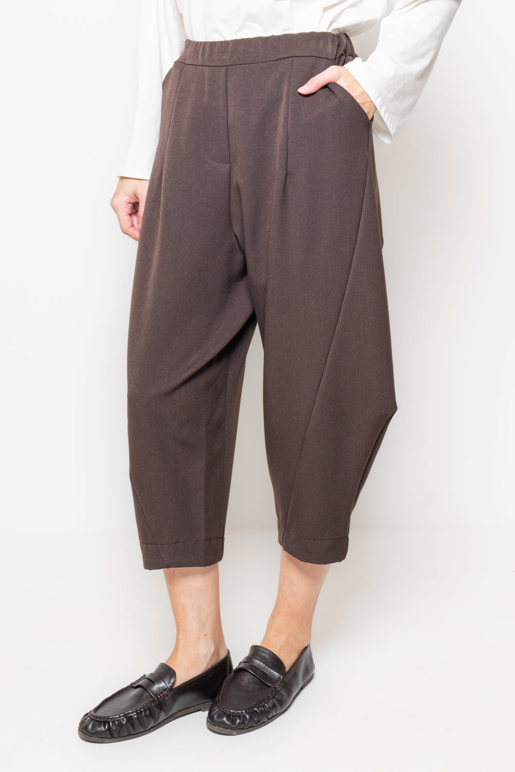 Pantalone baggy vita alta
