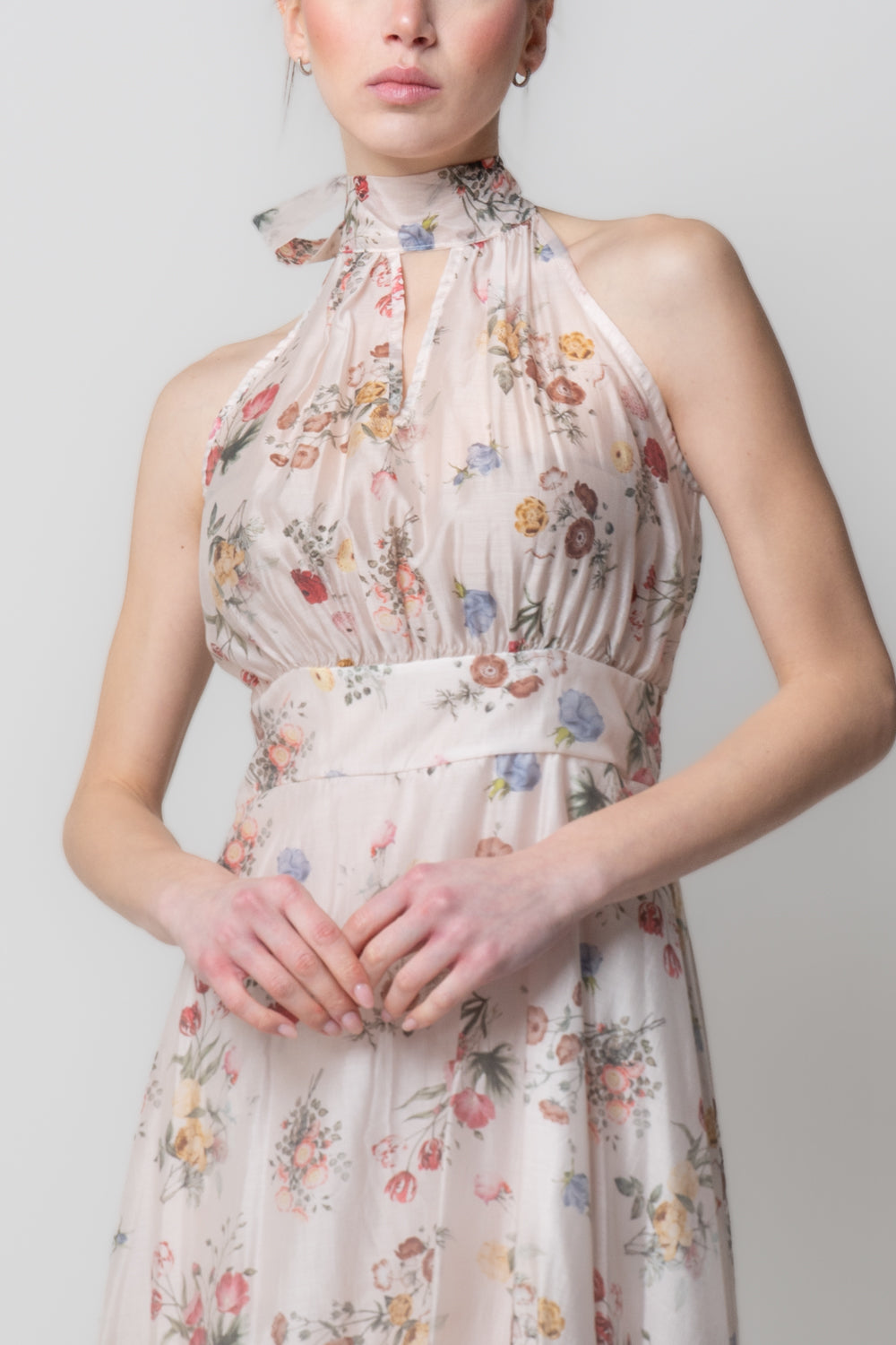 Abito Lungo Floreale Halter