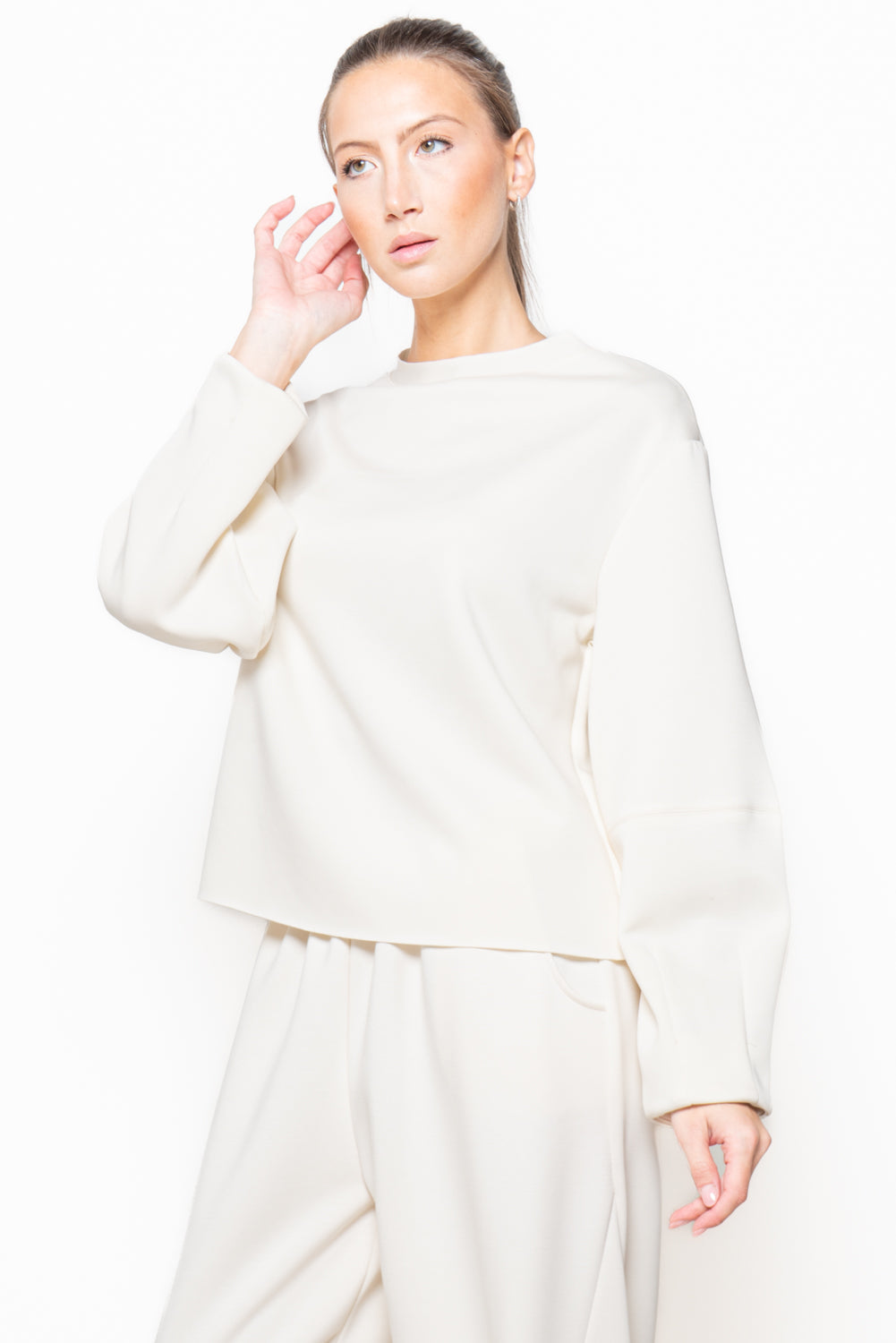 Felpa in neoprene con dettaglio cucito sulla manica
