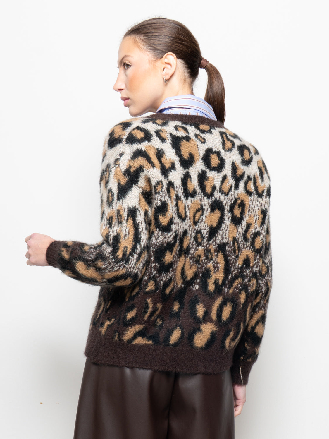 Cardigan leopardato