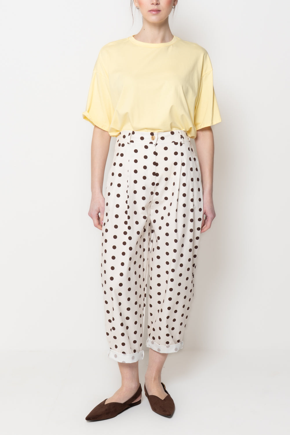 Pantaloni baggy con Stampa a Pois