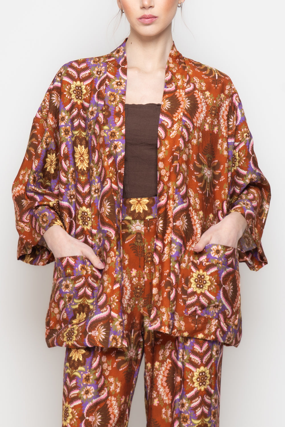 Kimono foderato fantasia