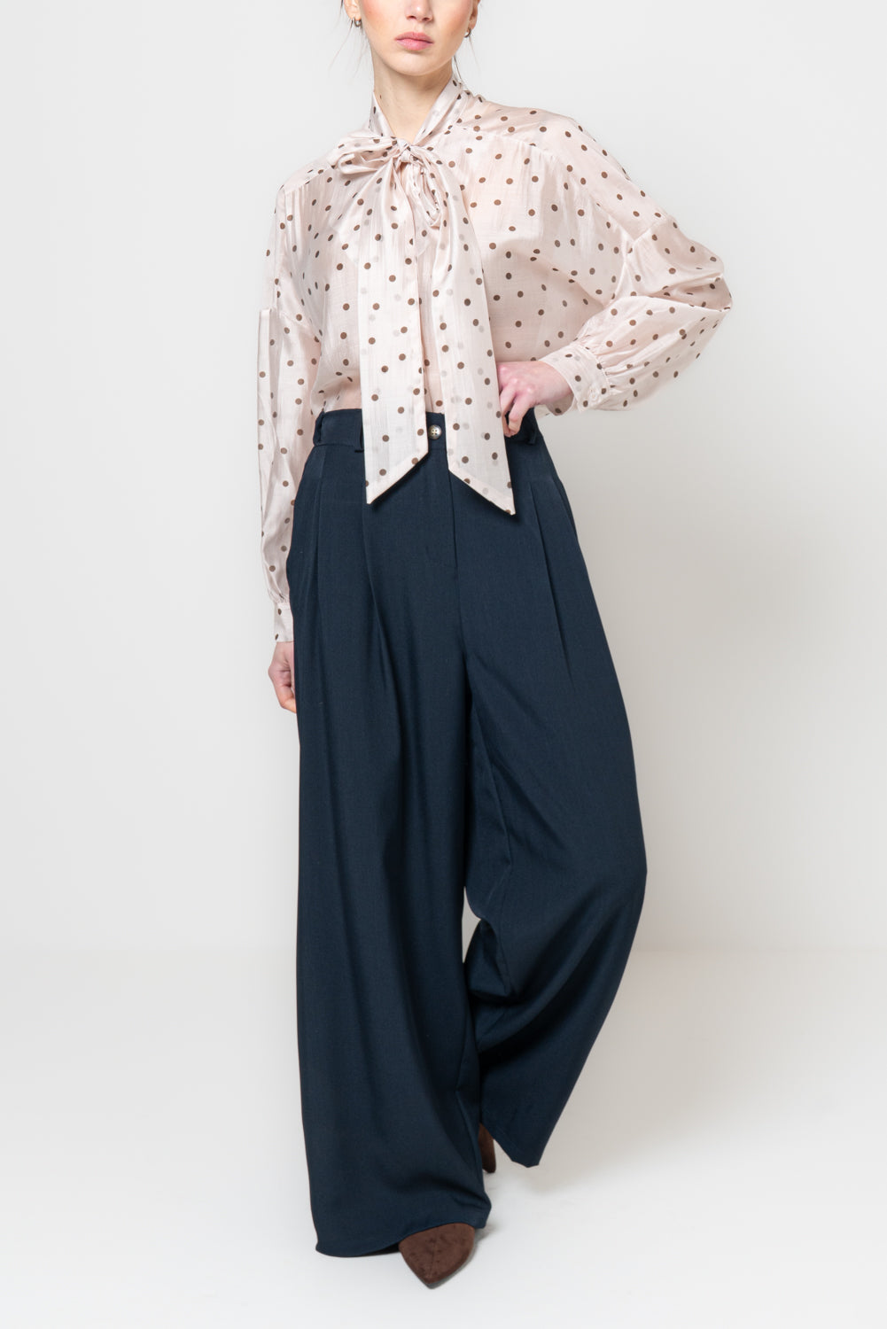 Pantaloni palazzo con pinces