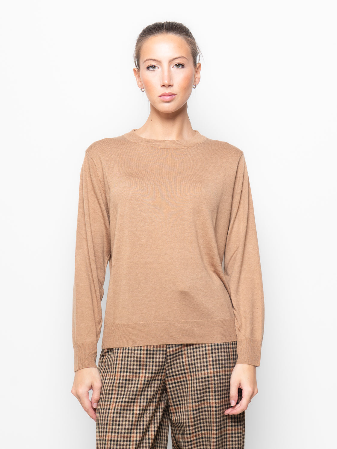 Maglione girocollo in misto cashmire