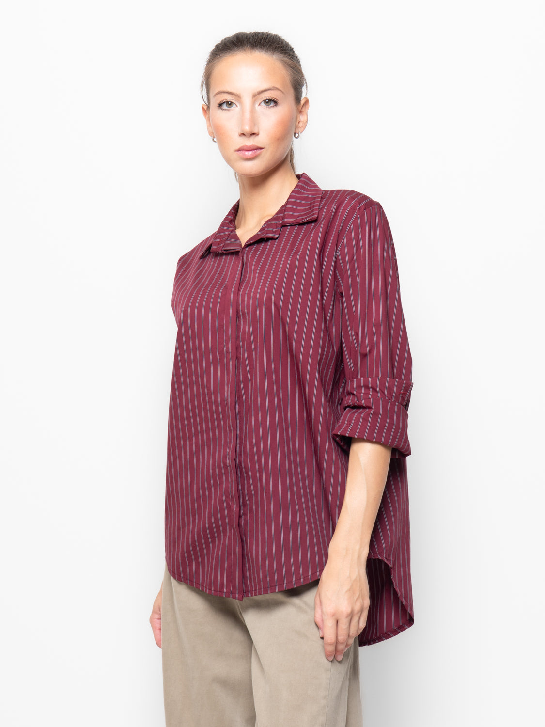 Camicia gessata oversize