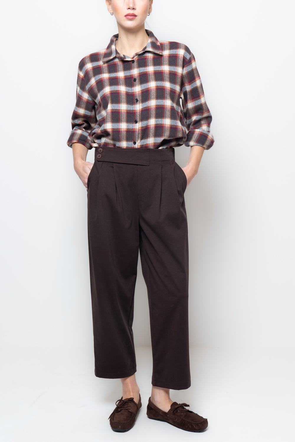 Pantalone in punto milano doppio bottone