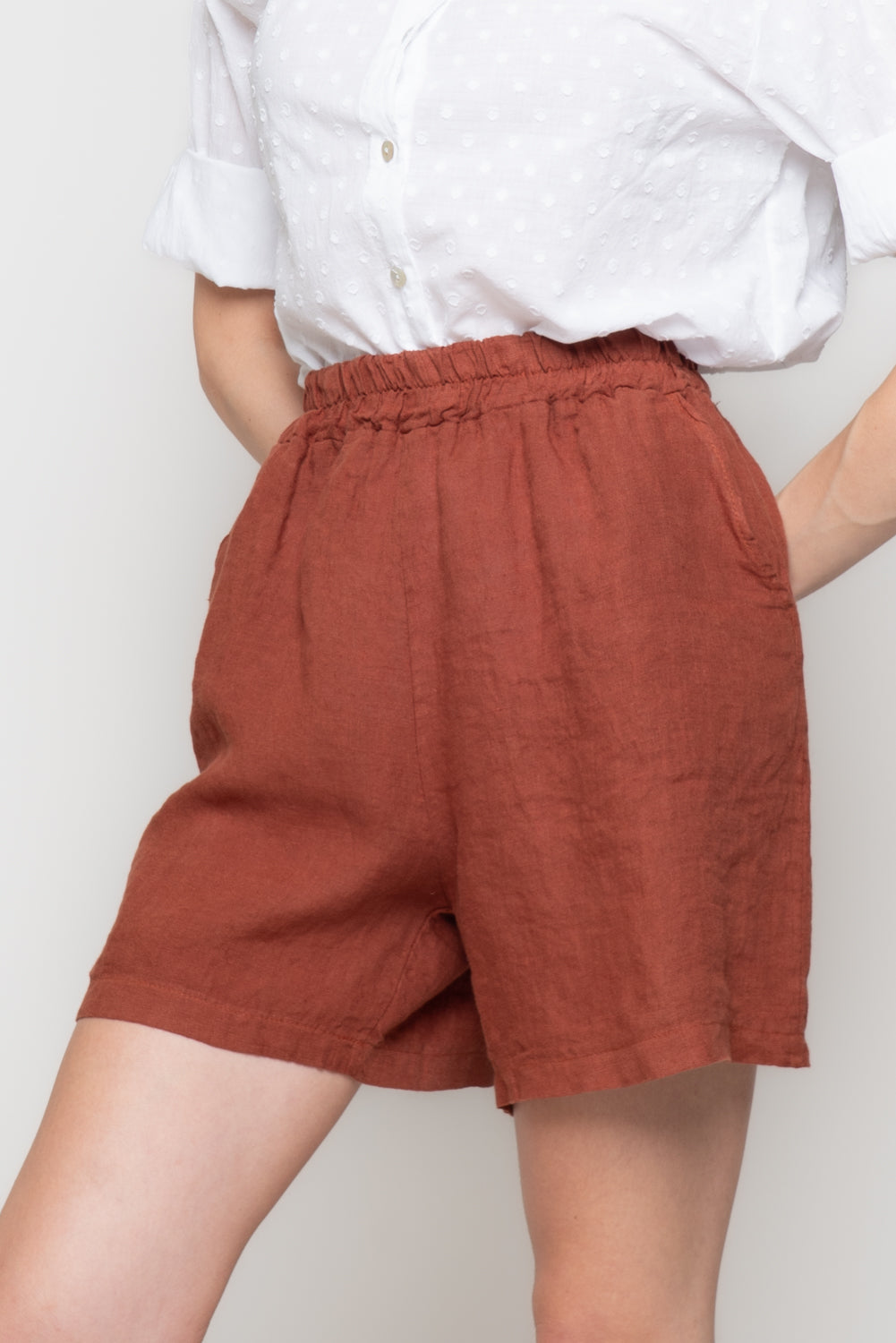 Shorts in 100% Lino