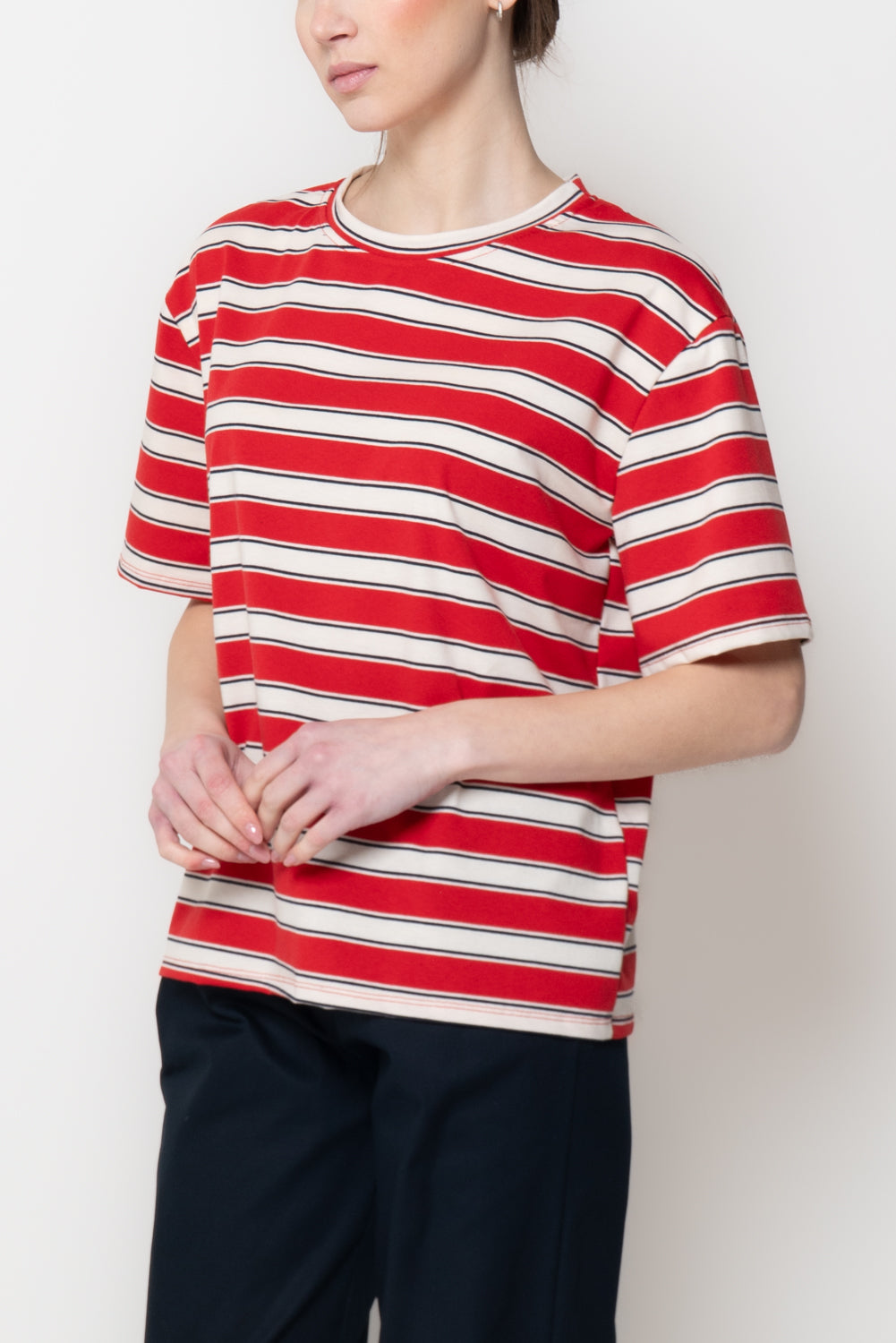 T-shirt Oversize a Righe Orizzontali