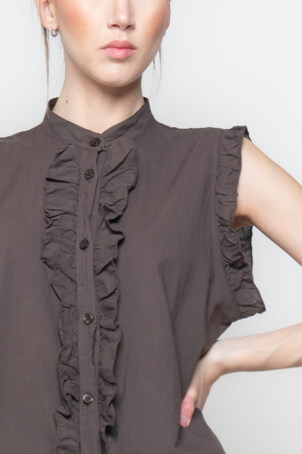 Camicia con rouches