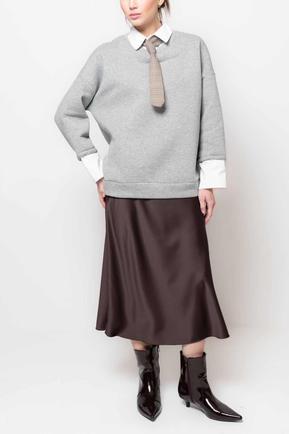 Felpa doppio tessuto con cravatta