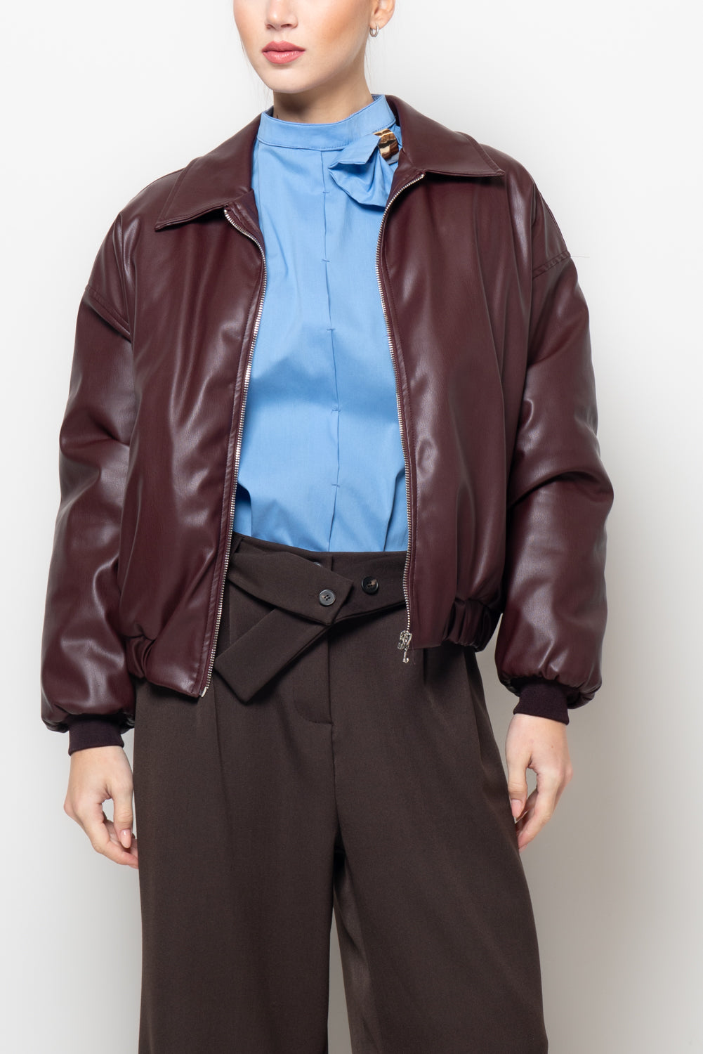 Bomber imbottito in ecopelle