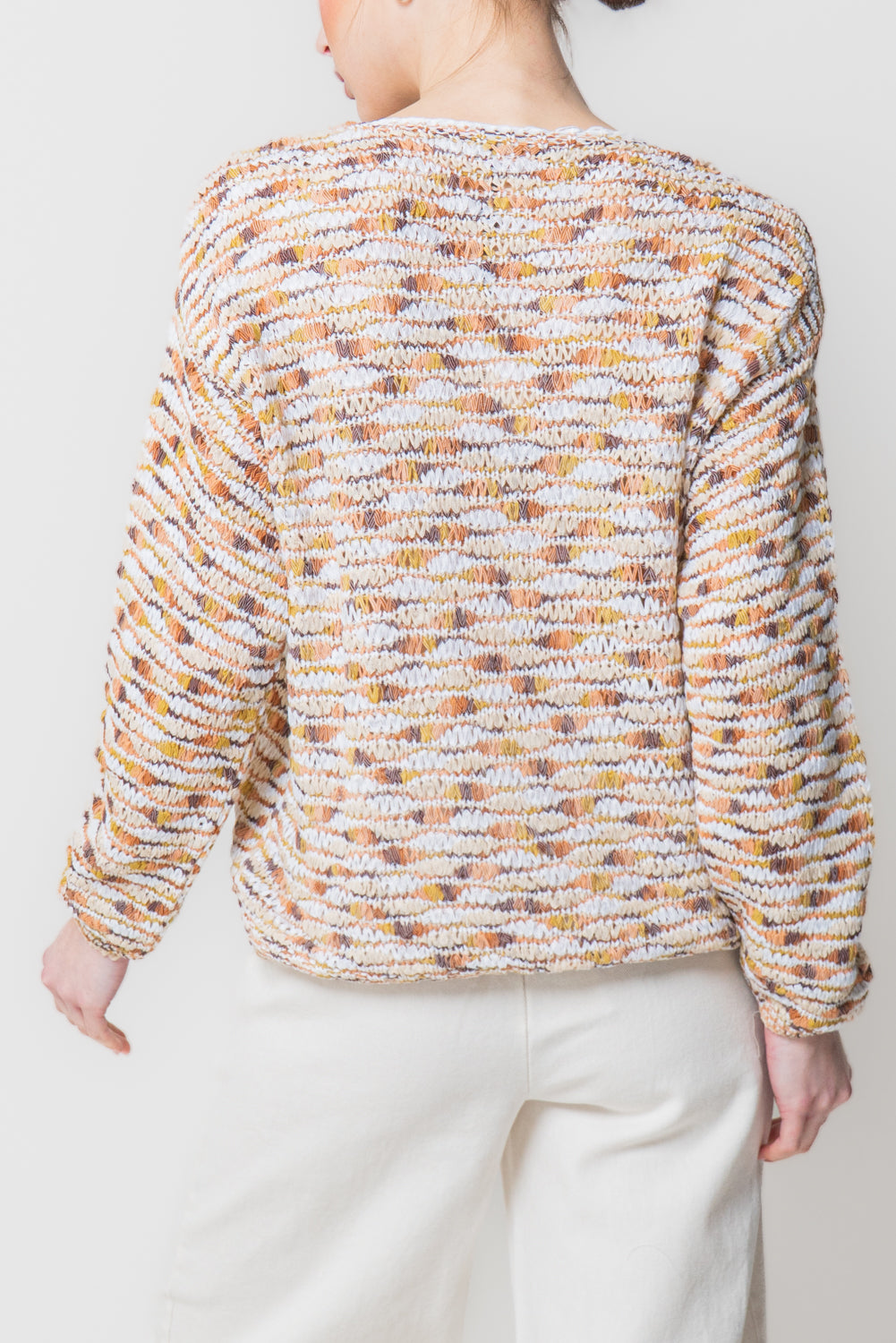 Maglia Girocollo in Filato Fiammato Multicolor