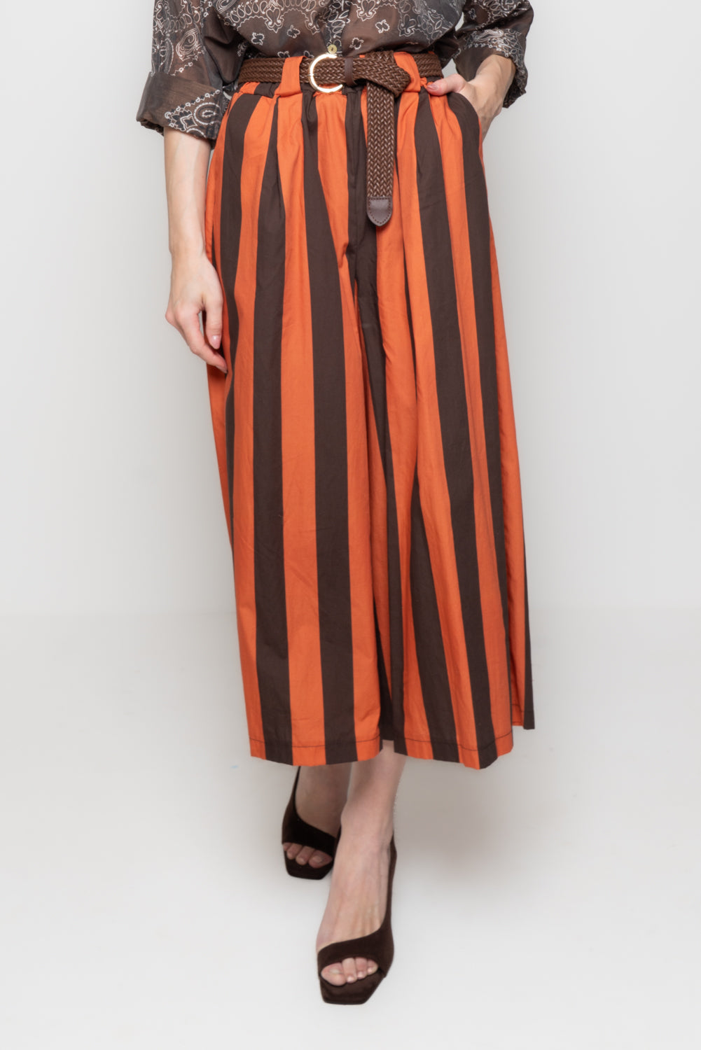 Gonna Pantalone a Righe Verticali