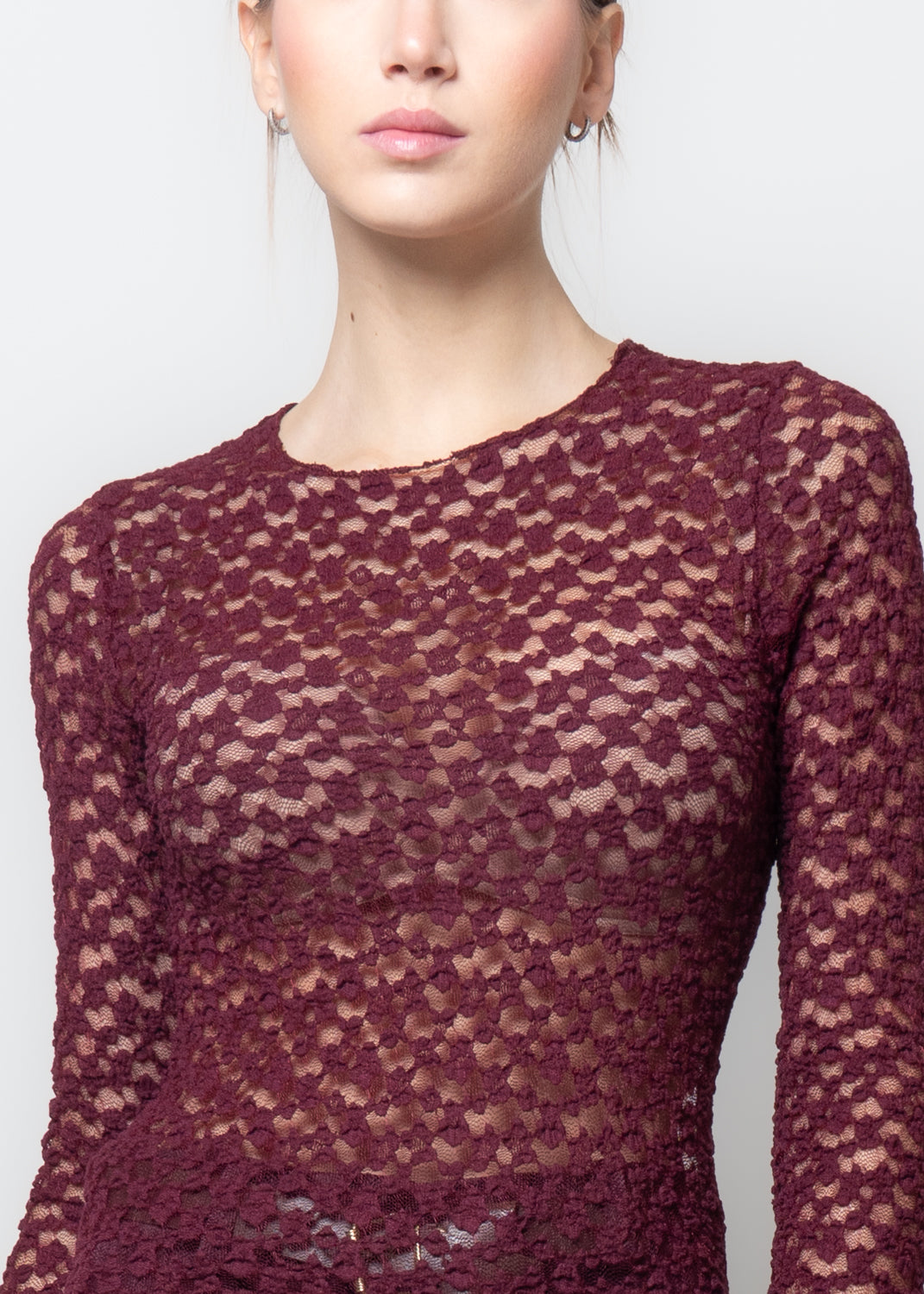 Blusa in pizzo floccato