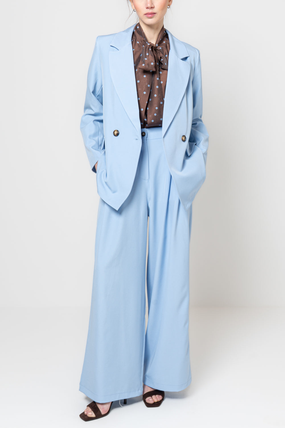 Pantaloni palazzo con pinces