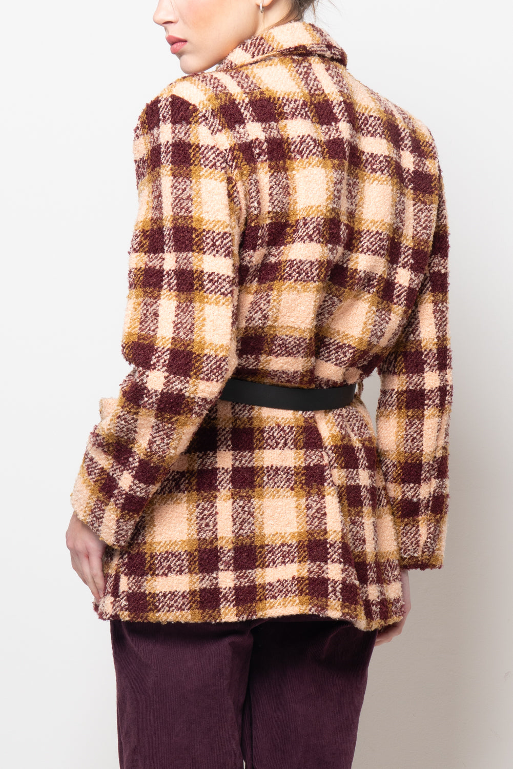 Giacca bouclé a quadri