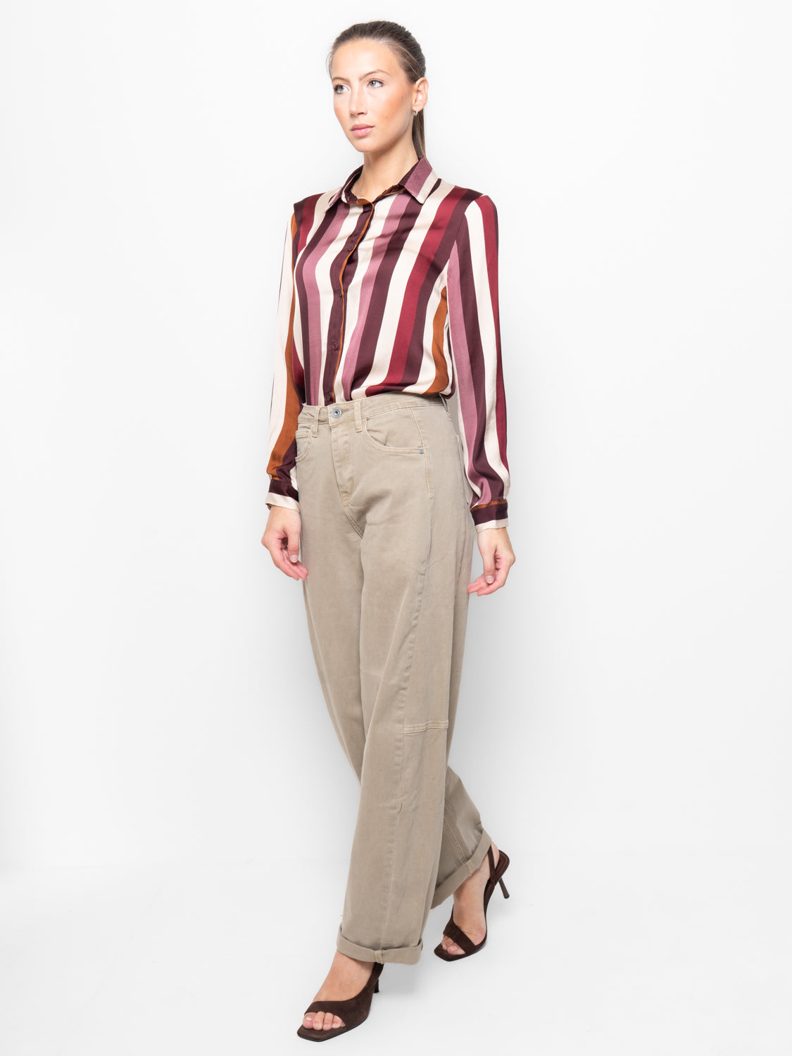 Pantalone barrel in cotone
