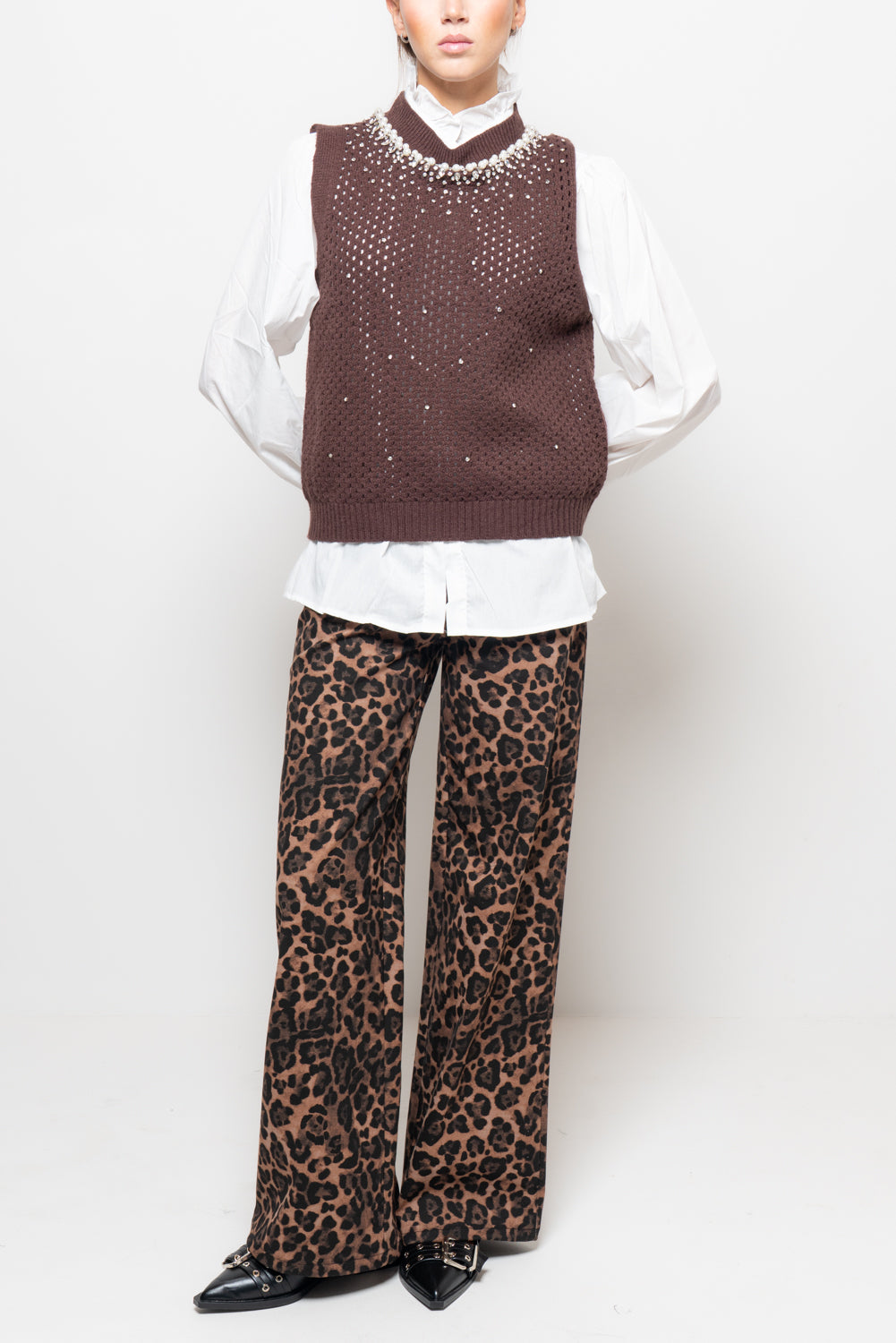 Camicia e gilet con strass
