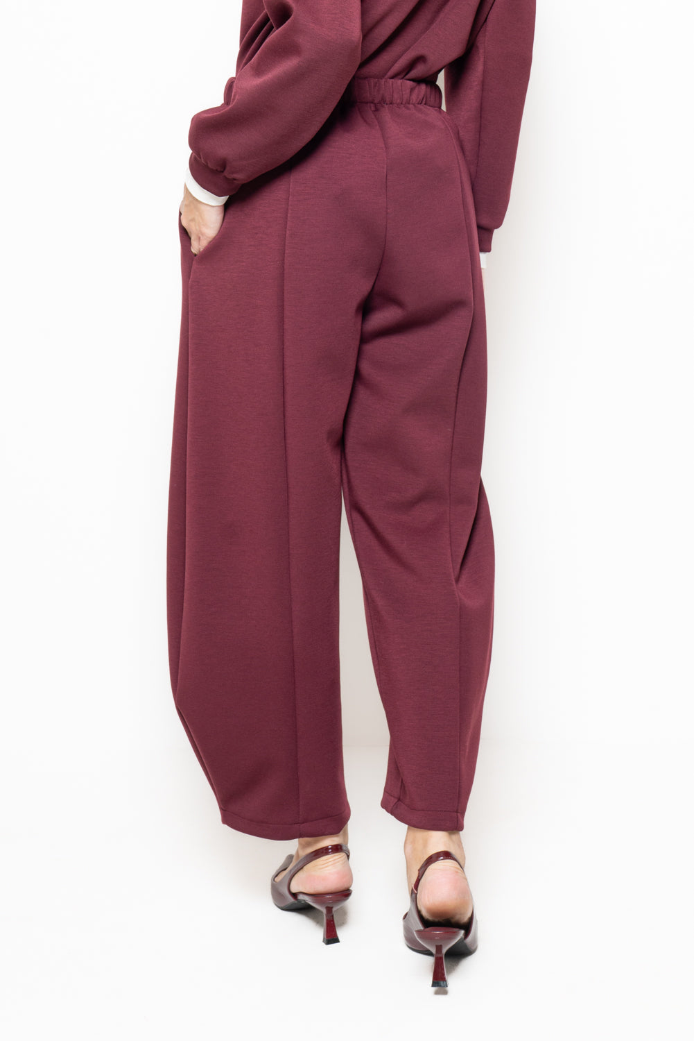 Pantalone barrel in ecopelle