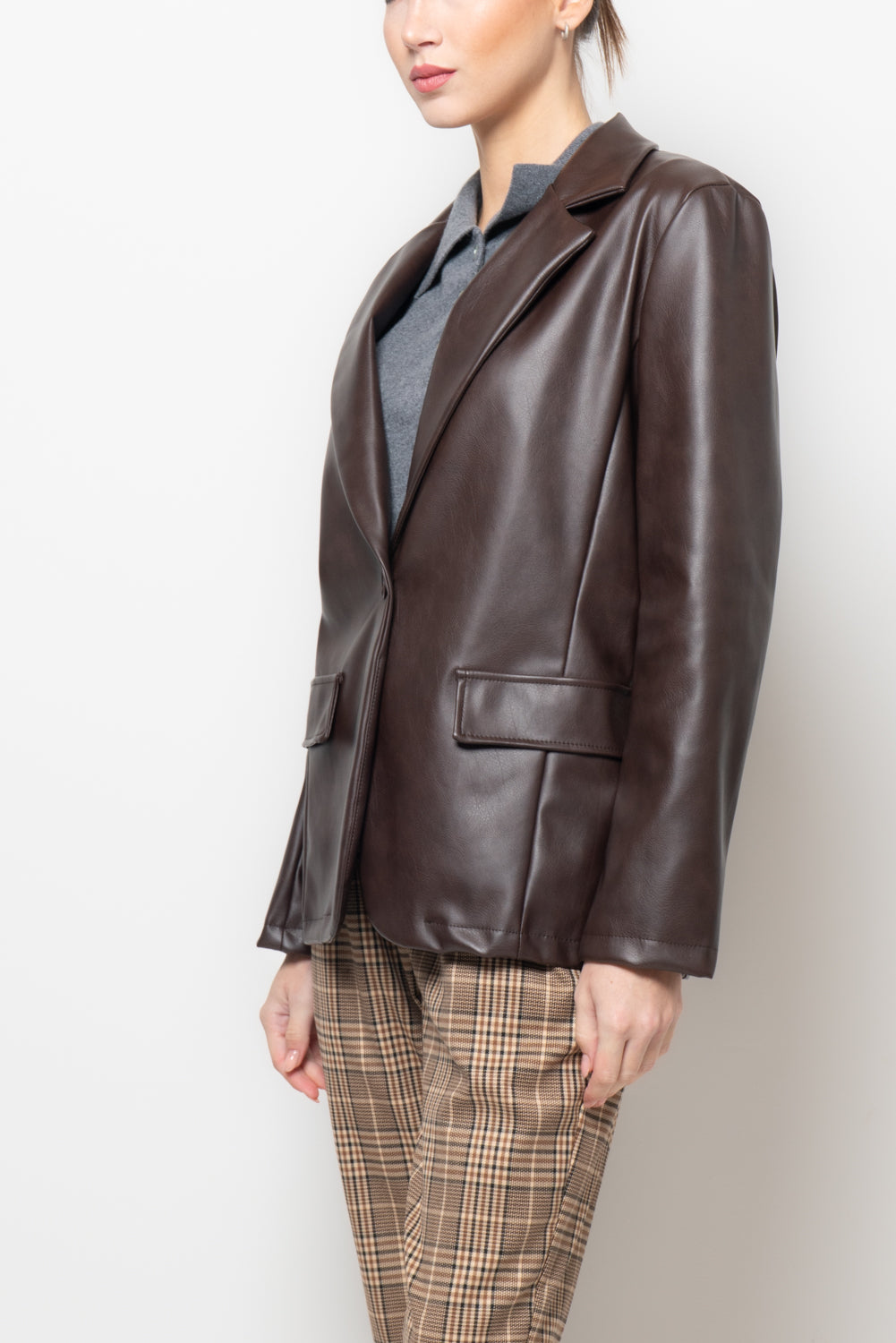 Giacca over in similpelle