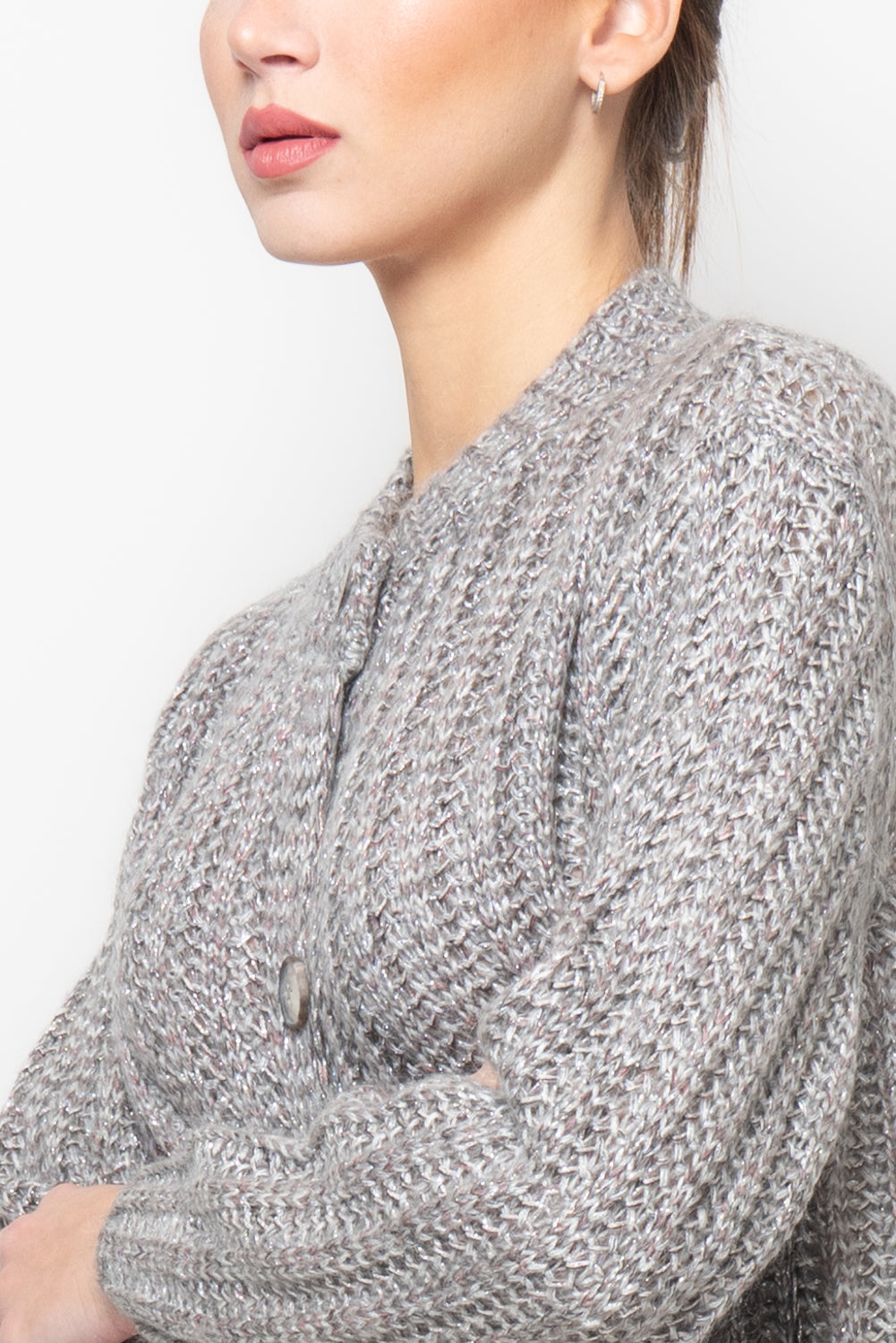 Cardigan misto mohair melange