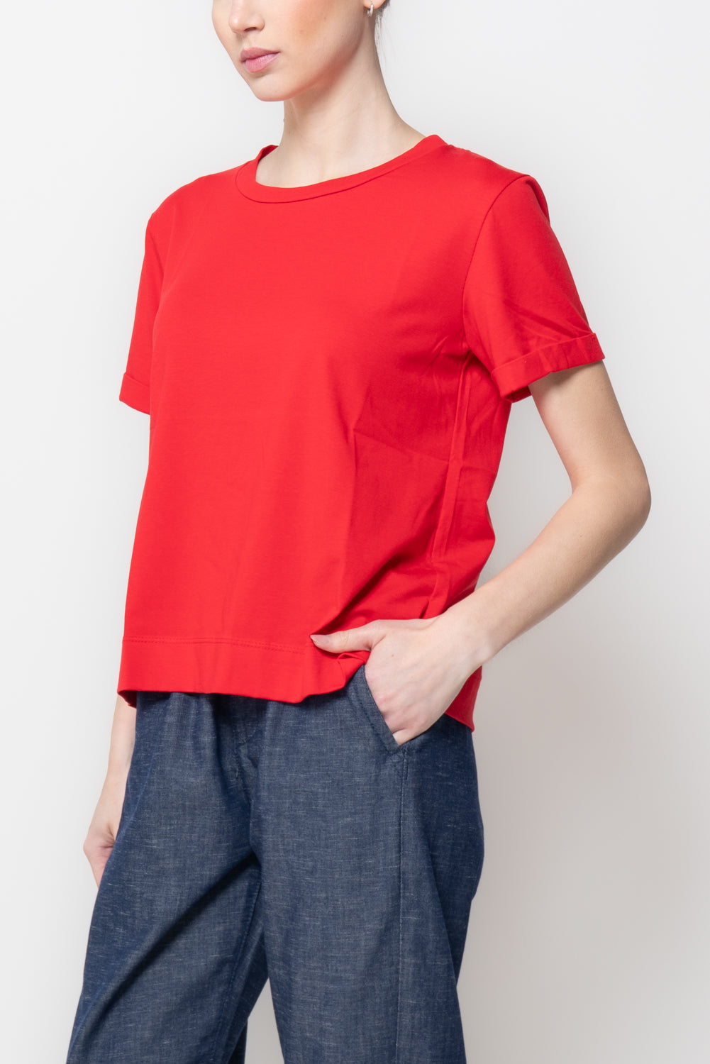 T-shirt con risvolto sulla manica