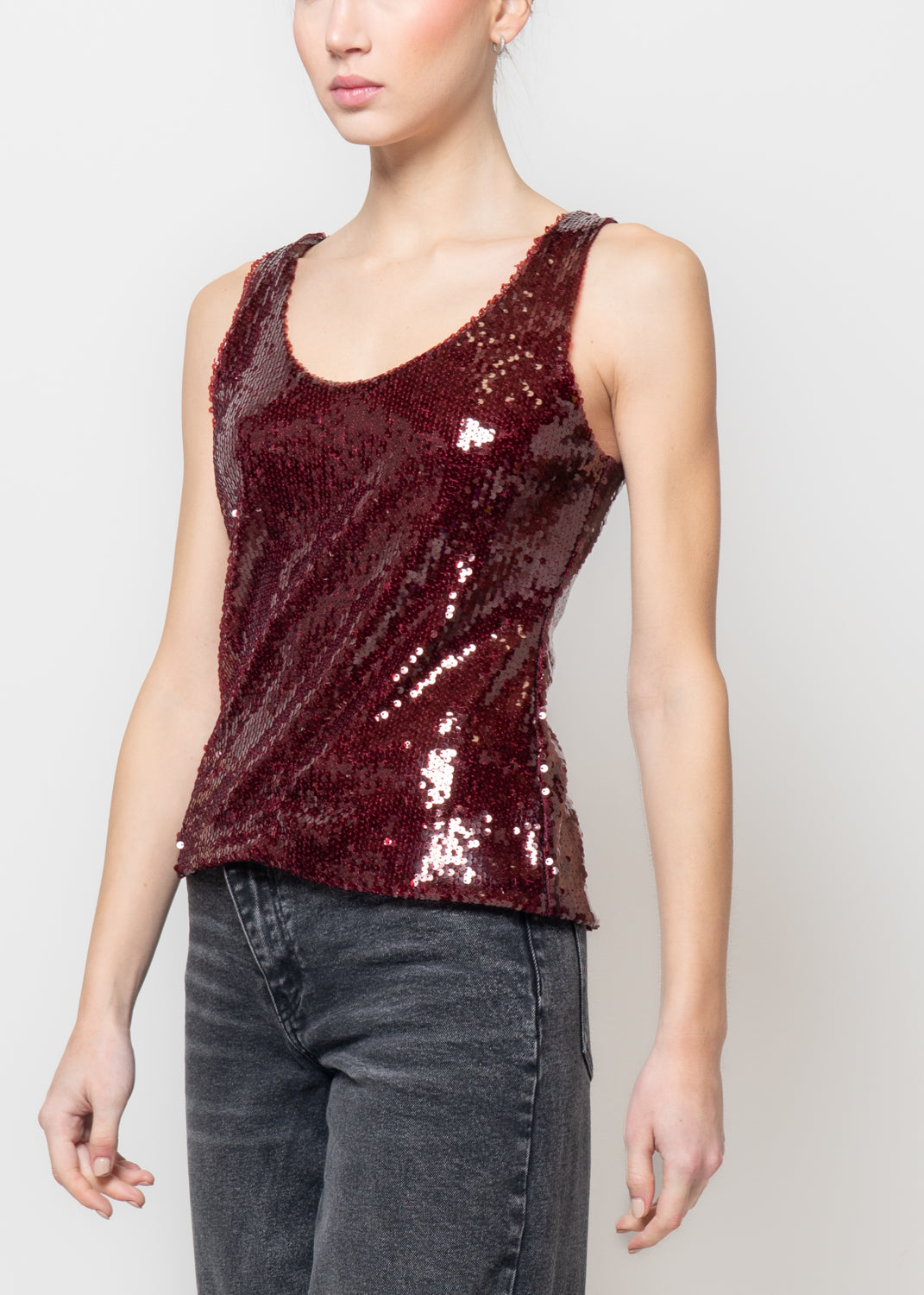 Canotta in paillettes