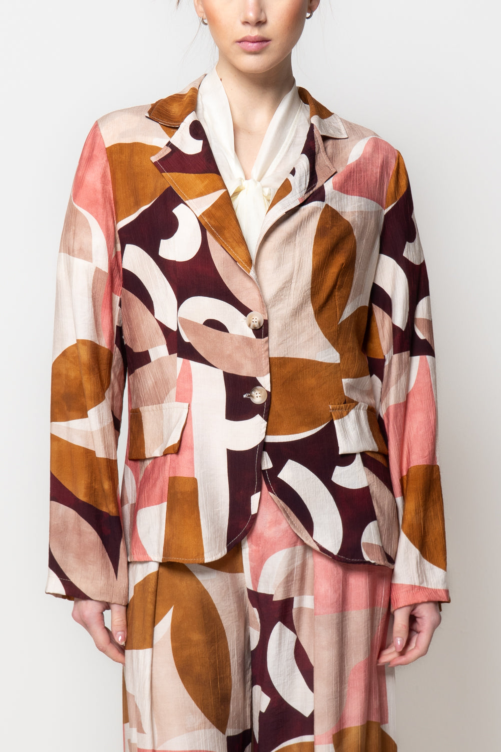 Blazer Leggero a Fantasia Astratta