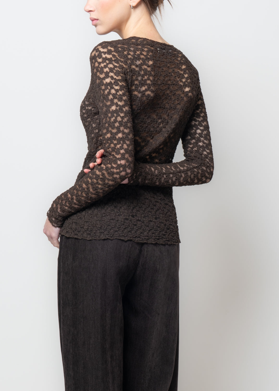 Blusa in pizzo floccato