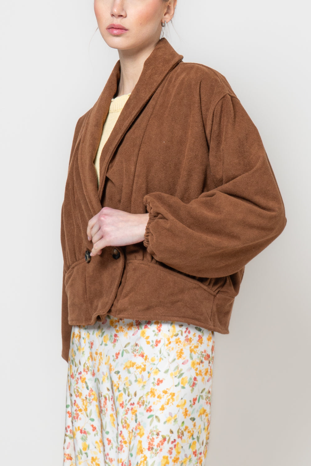 Giubbotto in suede sciallato