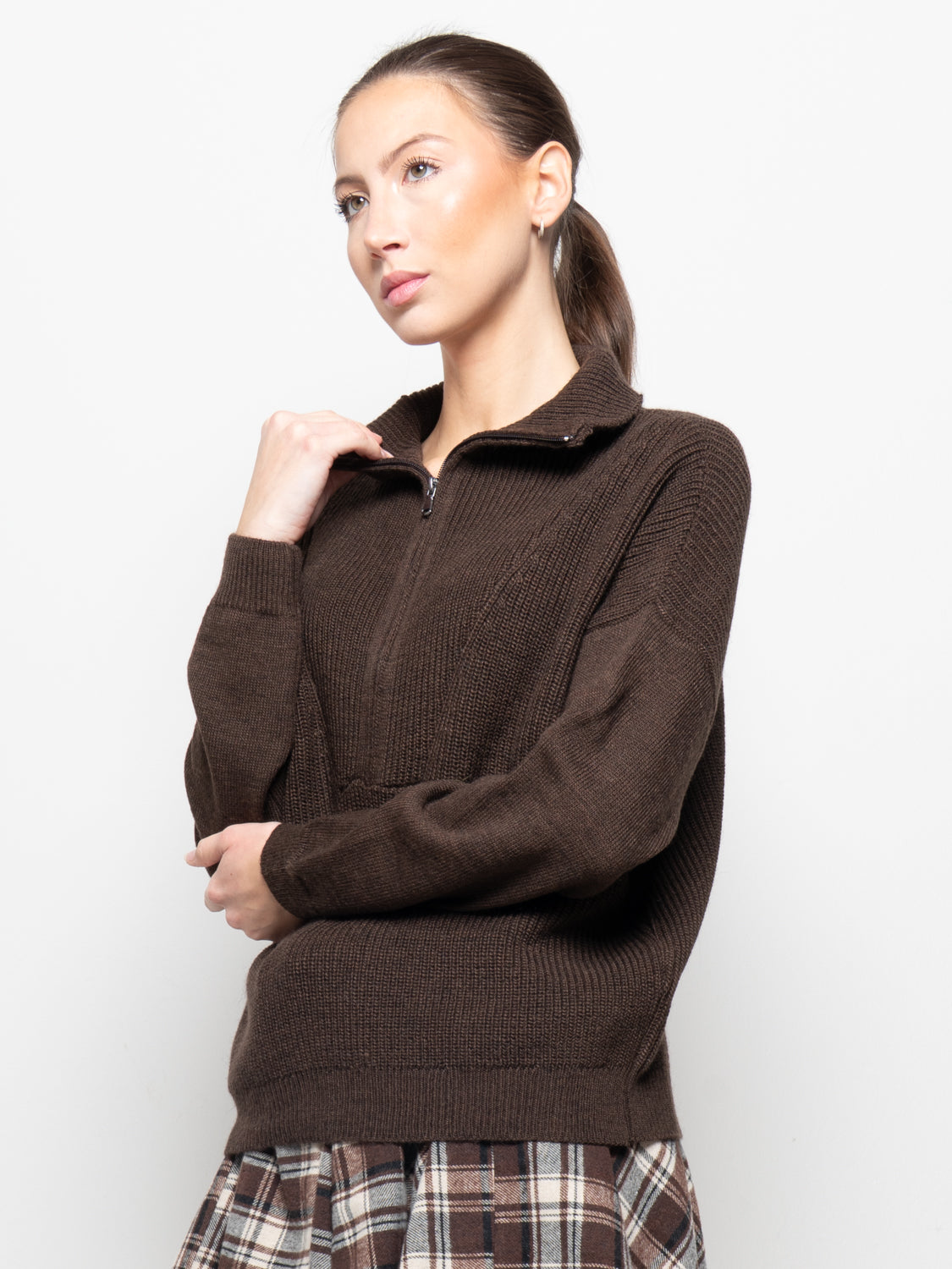 Maglione con collo a zip