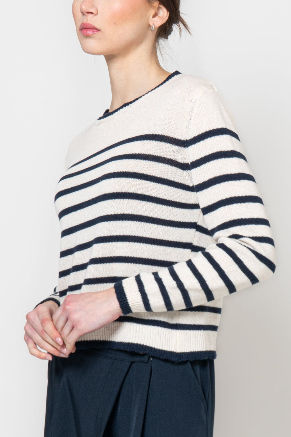 Maglia paricollo a righe