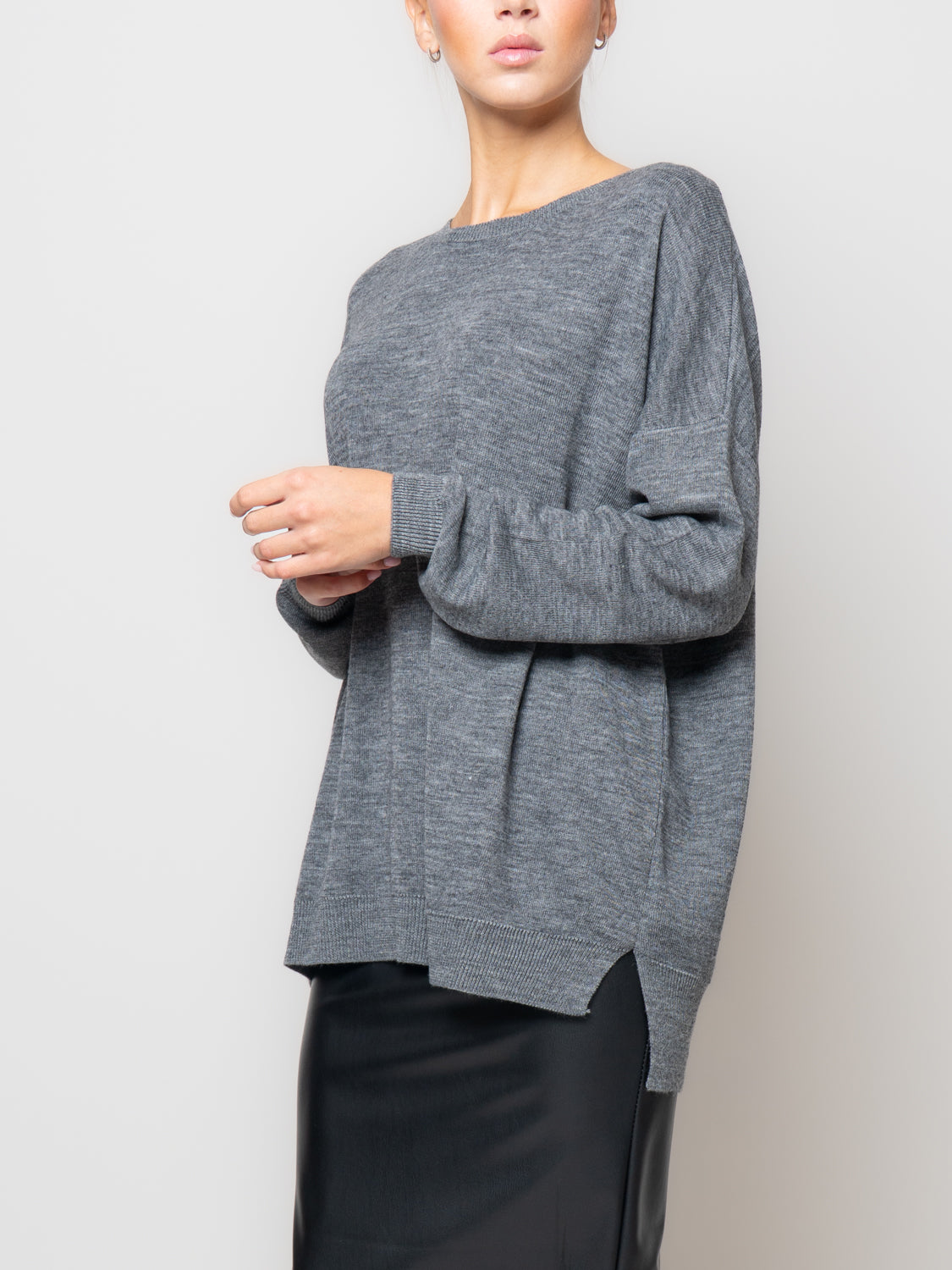 Maglia over misto lana