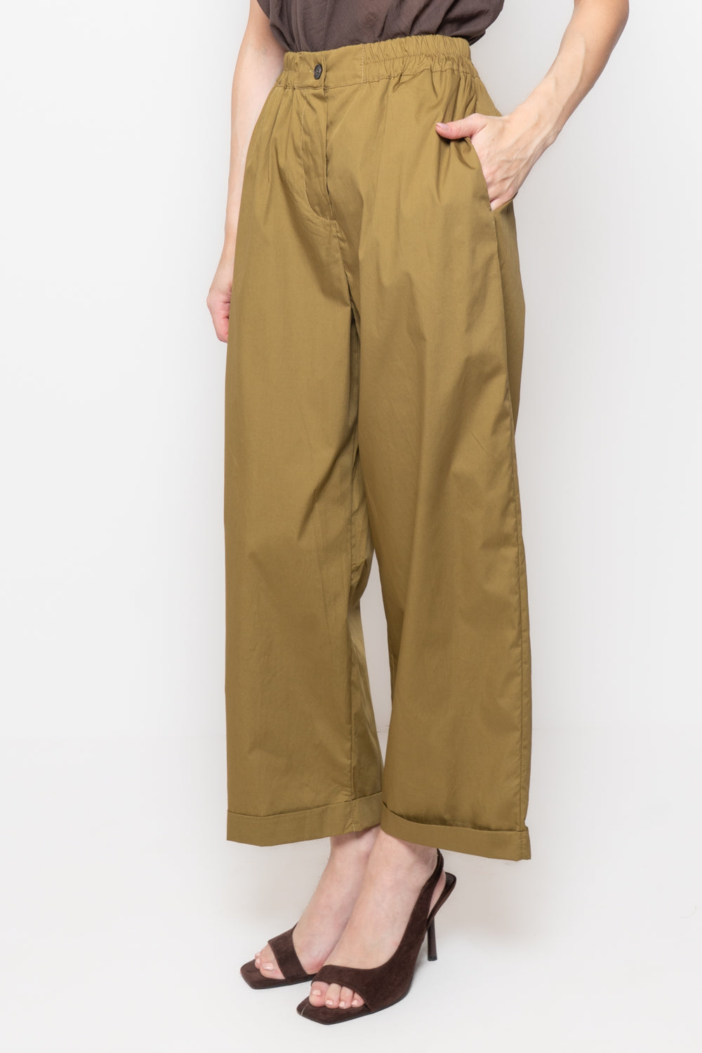 Pantaloni larghi in cotone