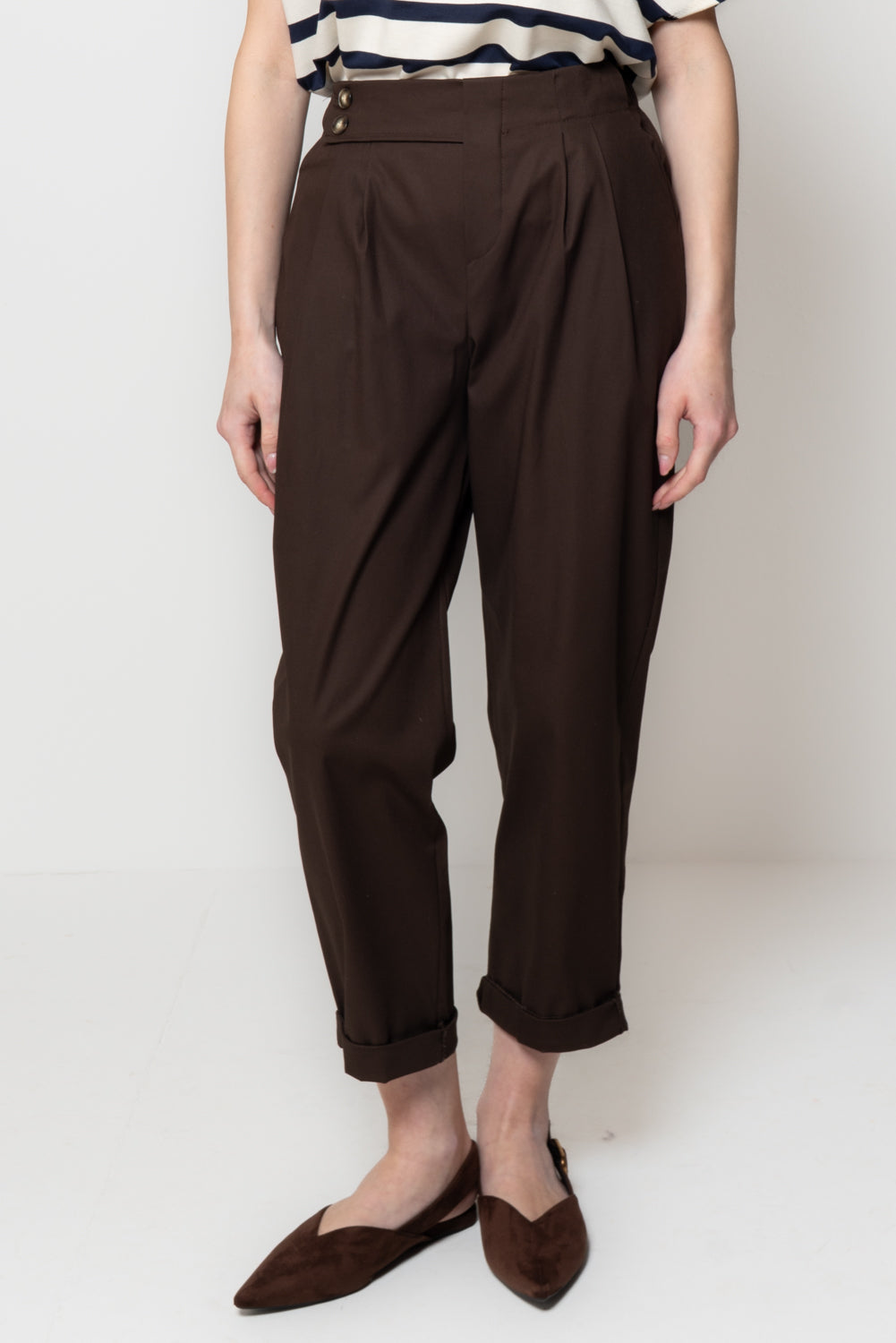Pantalone in Cotone Due Bottoni