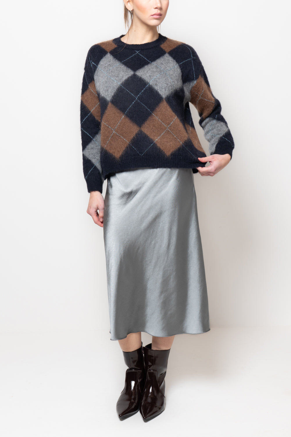 Maglia a rombi garzata